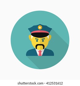 Cop icon, Vector flat long shadow design. EPS10