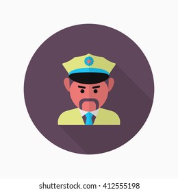 Cop icon, Vector flat long shadow design. EPS10