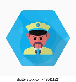 Cop icon, Vector flat long shadow design. EPS10