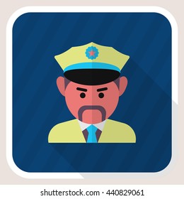 Cop icon, Vector flat long shadow design. EPS10