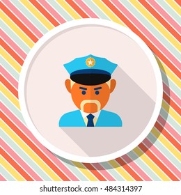 Cop icon, Vector flat long shadow design. EPS10