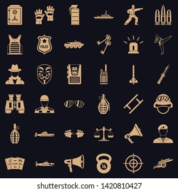 Cop icons set. Simple set of 36 cop vector icons for web for any design