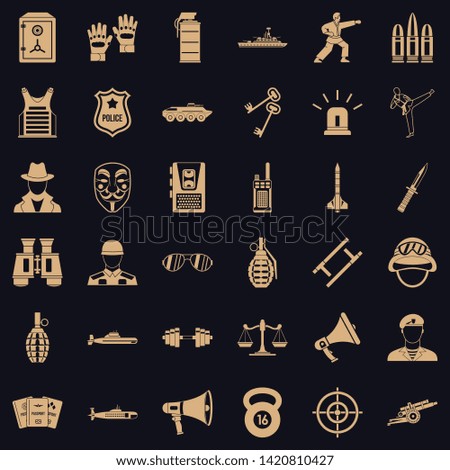 Cop icons set. Simple set of 36 cop vector icons for web for any design