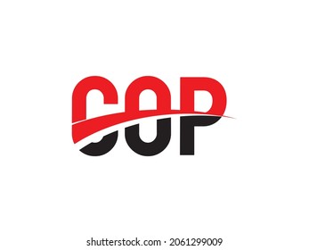 Letra COP Ilustración del vector de diseño del logotipo inicial