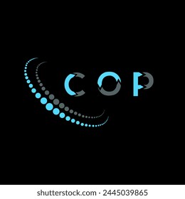 COP letter logo abstract design. COP unique design. COP.
