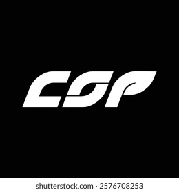 COP letter technology logo design on black background. COP creative initials letter IT logo concept. COP setting shape design