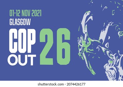 COP OUT 26 Glasgow 2021 Vector Illustration - International Climate Summit