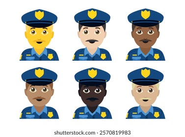 Cop police emoji vector illustration