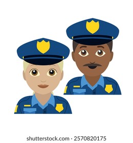 Cop police emoji vector illustration man woman male female