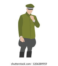 
A cop with uniform is standing to protect public 
