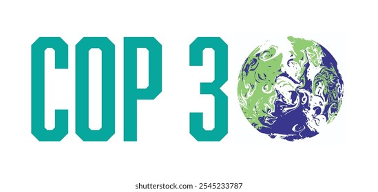 COP30 environmental conference logo promoting climate, earth sustainability and ecology symbolizing awareness.