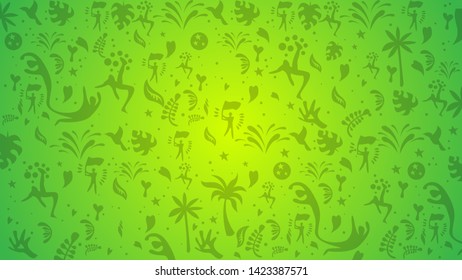 Copa america 2019. 	
Vector illustration background. World of Brasil pattern with modern & traditional elements. 2019 trend. Championship Conmeball Copa America 2019 in Brazil.