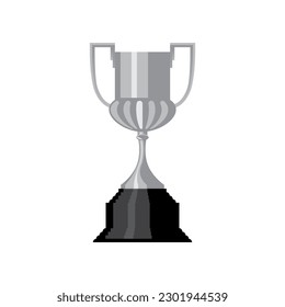 Copa del rey spanish football team cup competition vector silver trophy on white background. Soccer symbol.