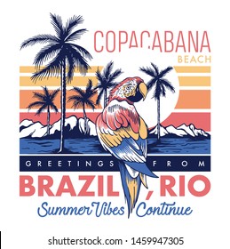 Copacabana Beach, Brazil poster design