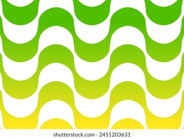 Copacabana beach sidewalk pattern in the colors of the Brazilian flag green and yellow. Rio de janeiro Brazil. transparent background. EPS illustration.