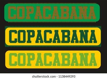 Copacabana walkway graphic design vector art