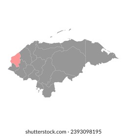 Copan department map, administrative division of Honduras. Vector illustration.