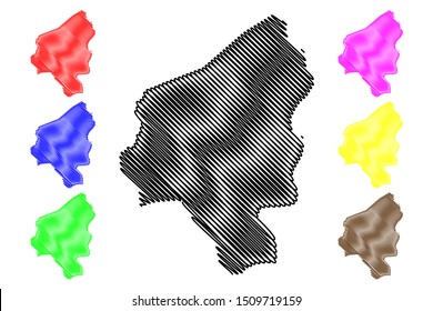 Copan Department (Republic of Honduras, Departments of Honduras) map vector illustration, scribble sketch Copán map