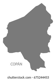 Copan Honduras map grey illustration silhouette