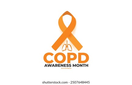 COPD Awareness Month. background, banner, card, poster, template. Vector illustration.