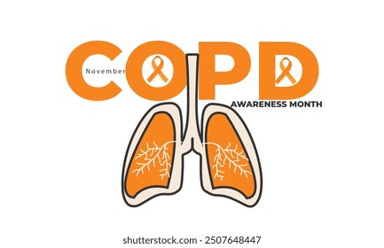 COPD Awareness Month. background, banner, card, poster, template. Vector illustration.