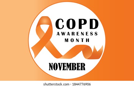 COPD Awareness Month Banner Design With Orange Ribbon
