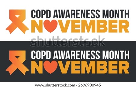 COPD Awareness Month in November. Chronic Obstructive Pulmonary Disease. Celebrated annual in United States. Medical health care and awareness design. Poster, card, banner and background. Vector