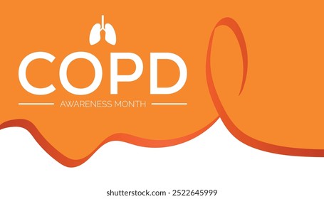 COPD Awareness Month is observed every year on November. Medical Healthcare Awareness concept. background, placard, banner template Vector illustration design.