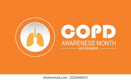 COPD Awareness Month is observed every year on November. Medical Healthcare Awareness concept. background, placard, banner template Vector illustration design.