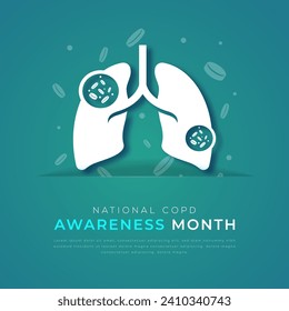 COPD Awareness Month Paper cut style Vector Design Illustration for Background, Poster, Banner, Advertising, Greeting Card