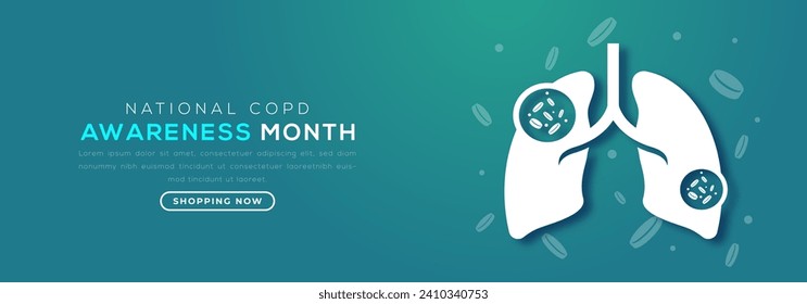 COPD Awareness Month Paper cut style Vector Design Illustration for Background, Poster, Banner, Advertising, Greeting Card