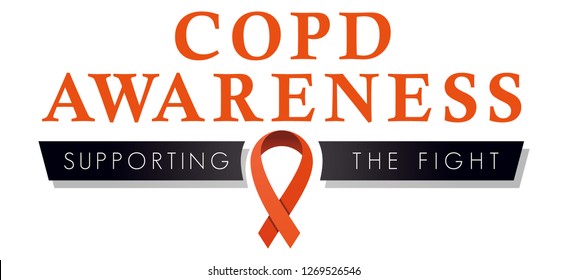 COPD Awareness Ribbon, Logo to Promote Chronic Obstructive Pulmonary Disease Awareness, Emphysema & Chronic Bronchitis, Supporting the Fight Against Breathing Problems & Lung Damage, Solidarity Badge