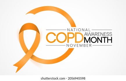 COPD (Chronic Obstructive Pulmonary Disease) Awareness month is observed every year in November, is the name for a group of lung conditions that cause breathing difficulties. Vector illustration