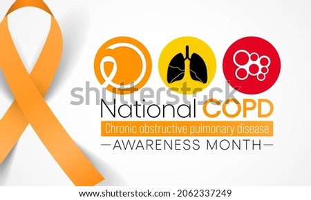 COPD (Chronic Obstructive Pulmonary Disease) Awareness month is observed every year in November, is the name for a group of lung conditions that cause breathing difficulties. Vector illustration