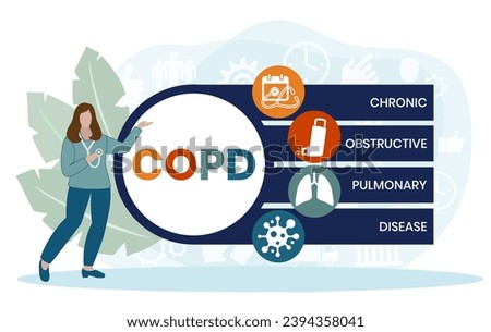 COPD - Chronic Obstructive Pulmonary Disease acronym, medical concept background. vector illustration concept with keywords and icons. lettering illustration with icons for web banner