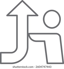 Cope crisis management icon with black outline style. general, mind, contour, relax, problem, round, work. Vector Illustration