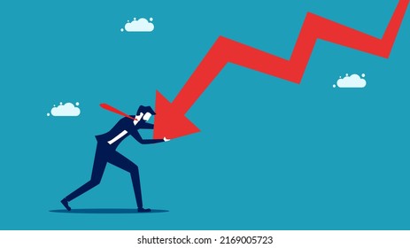 Cope with the economic crisis. financial and investment concept vector illustration