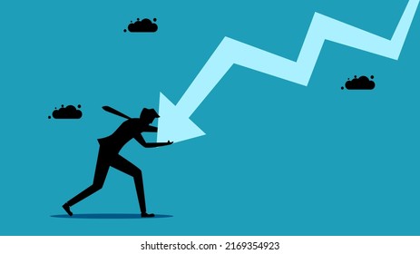 Cope with the economic crisis. financial and investment concept vector illustration