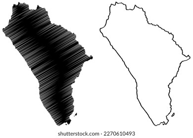 Copeland Non-metropolitan district (United Kingdom of Great Britain and Northern Ireland, ceremonial county Cumbria, England) map vector illustration, scribble sketch Borough of Copeland map