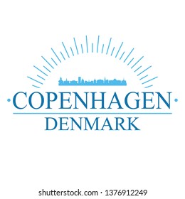 Copenhagen Denmark. Banner Design. City Skyline. Silhouette Vector. Famous Monuments.