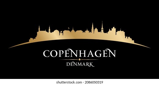 Copenhague, silueta de perfil urbano de Dinamarca. Ilustración de vectores