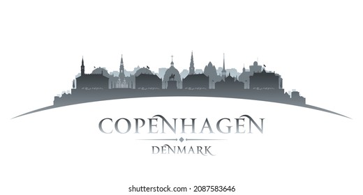 Copenhague, silueta de perfil urbano de Dinamarca. Ilustración del vector