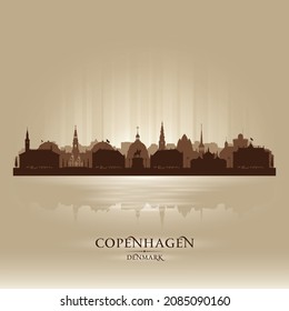 Ilustración de silueta vectorial en la ciudad de Copenhague Dinamarca