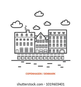 Copenhagen Denmark. Nordic capital. Famous place for tourism and travel. Scandinavian town.