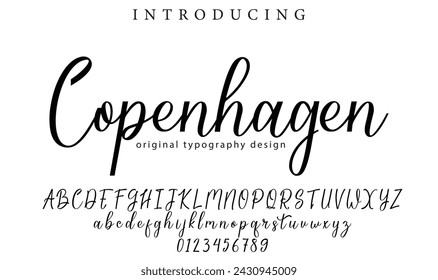 Copenhagen Font Stylish brush painted an uppercase vector letters, alphabet, typeface