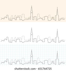 Copenhagen Hand Drawn Skyline