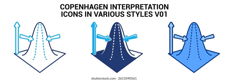 Copenhagen Interpretation icon represented by Copenhagen Interpretation chart Blue, Dualline, Dualtone style.