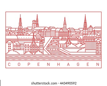 Copenhagen line art landscape