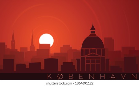 Copenhagen Low Sun Skyline Scene