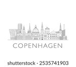 Copenhagen skyline cityscape vector illustration